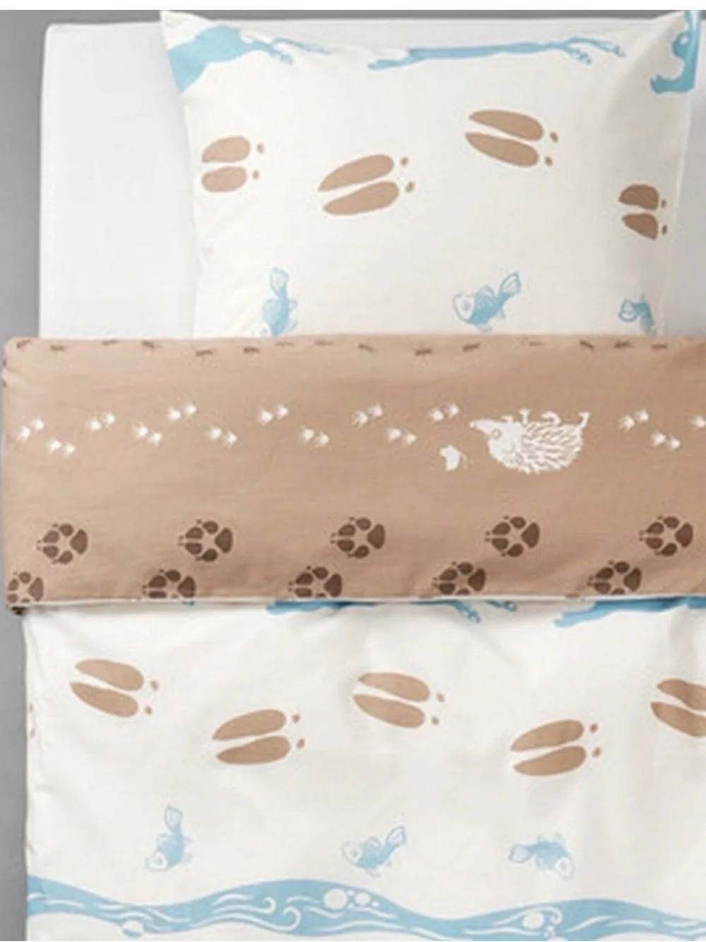 3 Handmade Curtain Panels made from IKEA Vandring Skogsliv twin duvets.